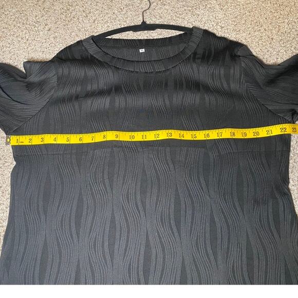 Chico's - Black Textured Quarter Sleeve Top - XL - Picture 11 of 14